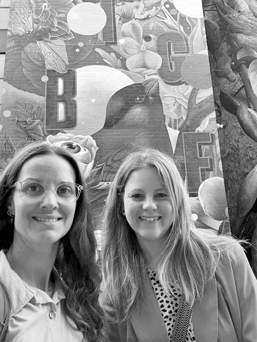Sara+Em-client-visit-b+w copy Sara and Em visiting a client